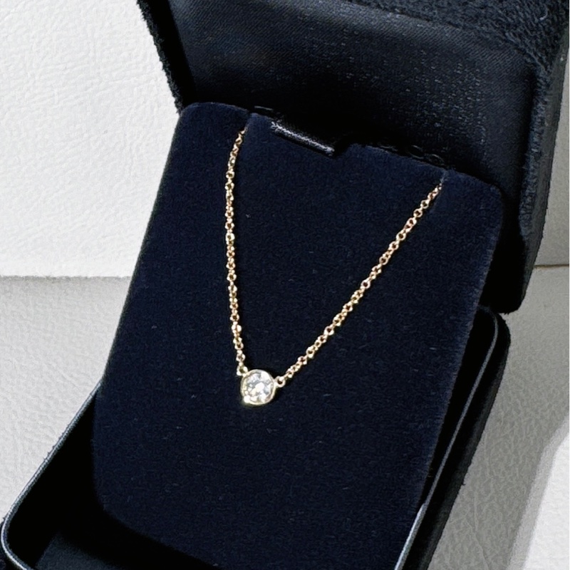 Tiffany蒂芙尼 Elsa Peretti® 系列 18K黃金 泡泡單鑽項鍊-3