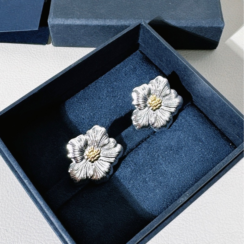 Buccellati布契拉提 純銀梔子花大號耳環-2