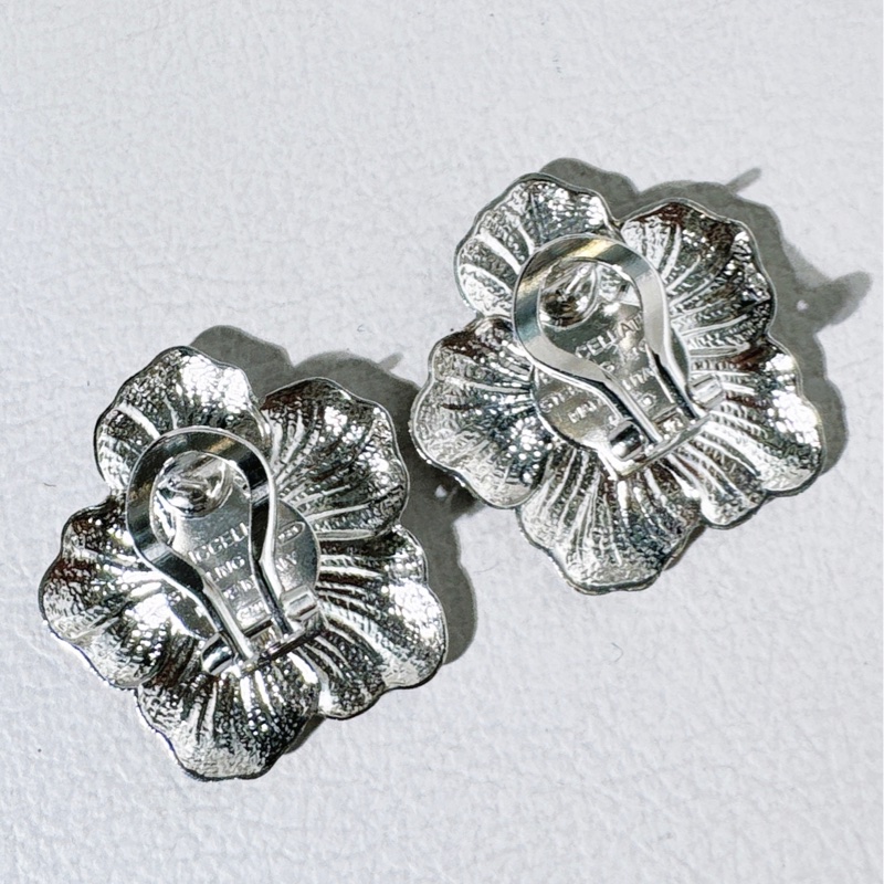 Buccellati布契拉提 純銀梔子花大號耳環-5