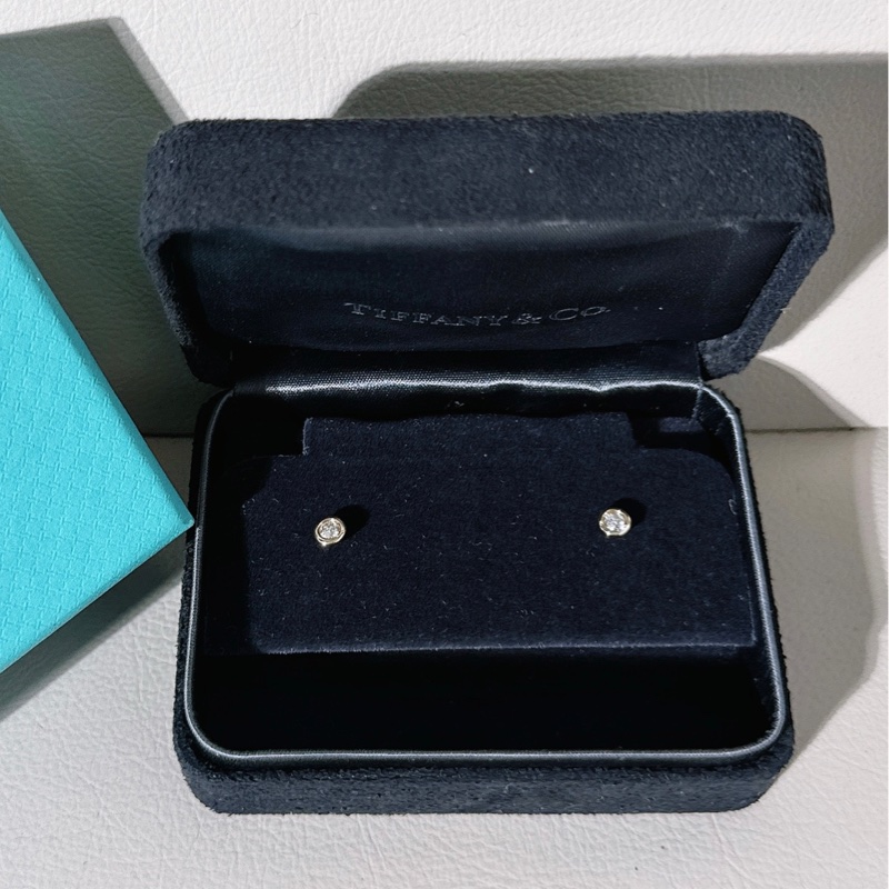 Tiffany蒂芙尼 Elsa Peretti® 系列 18K黃金 泡泡單鑽耳釘-1