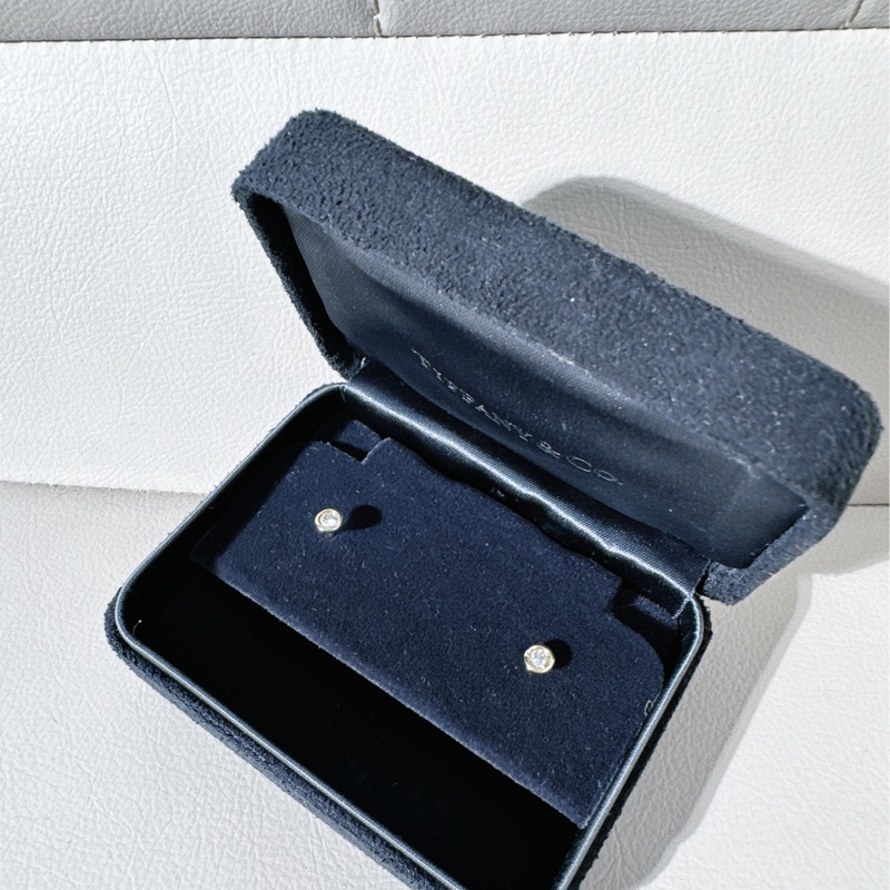 Tiffany蒂芙尼 Elsa Peretti® 系列 18K黃金 泡泡單鑽耳釘-3