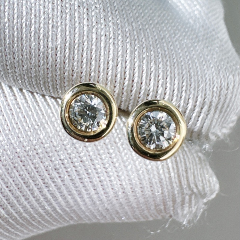 Tiffany蒂芙尼 Elsa Peretti® 系列 18K黃金 泡泡單鑽耳釘-5