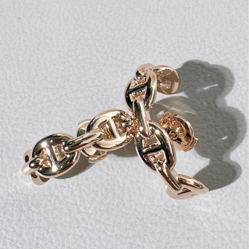 Hermes 愛馬仕Chaine d'Ancre Enchaîné 豬鼻子爬耳式耳環-5