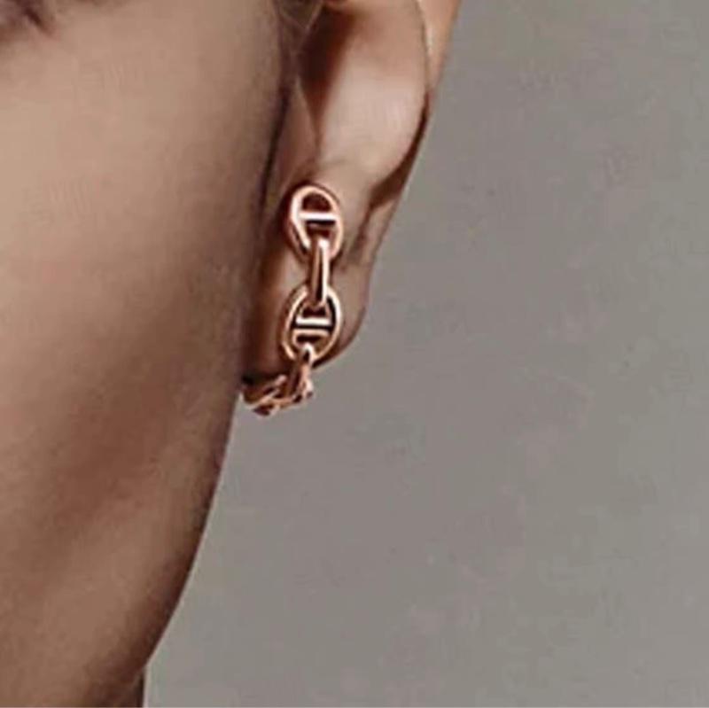 Hermes 愛馬仕Chaine d'Ancre Enchaîné 豬鼻子爬耳式耳環-7