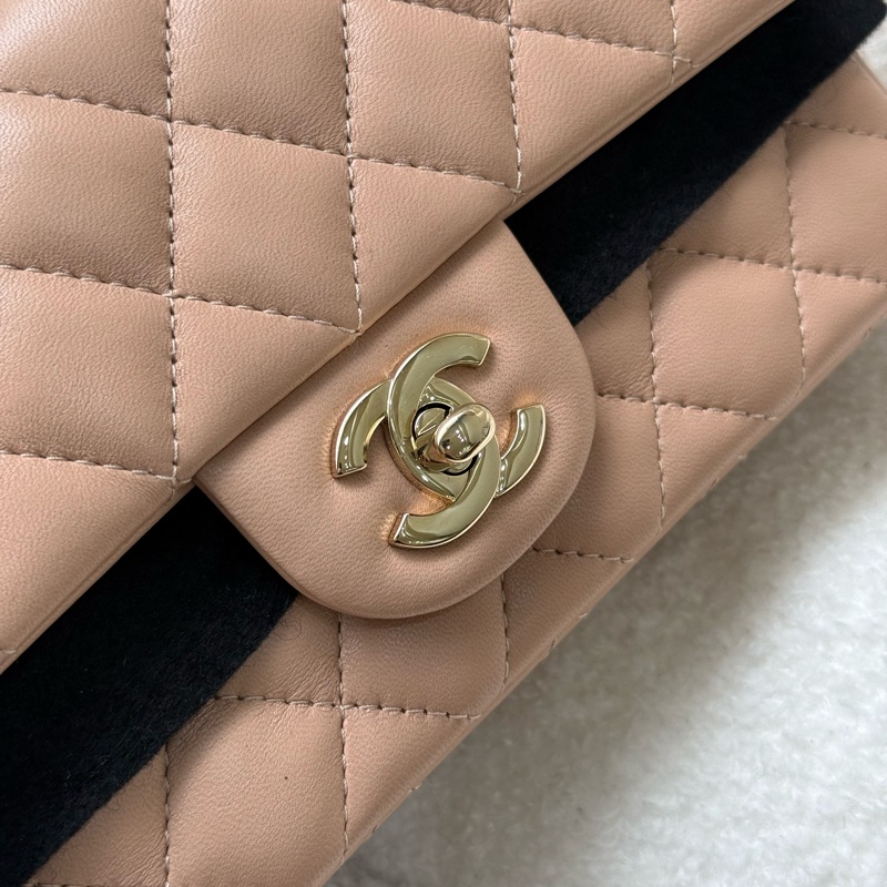（閒置品🇭🇰香港購證全配）Chanel mini coco20 米奶茶色 ✨最新晶片款-2