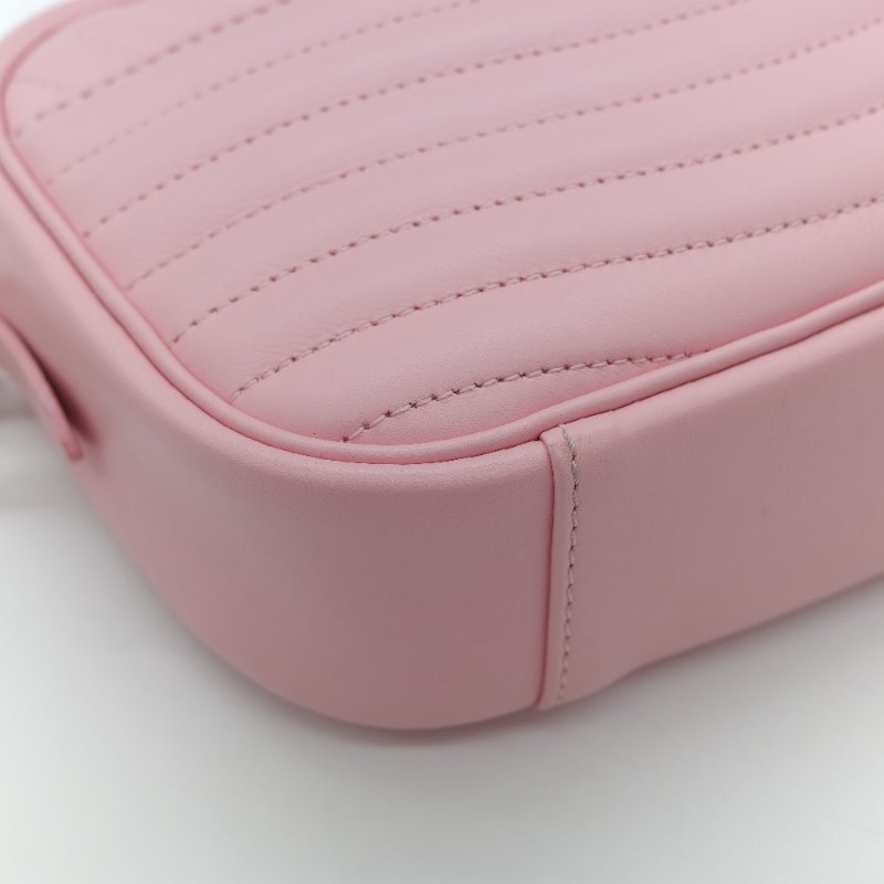 Louis Vuitton 路易威登 New Wave 櫻花粉 絎縫小牛皮 立體波浪紋拉鍊 斜背相機包-8