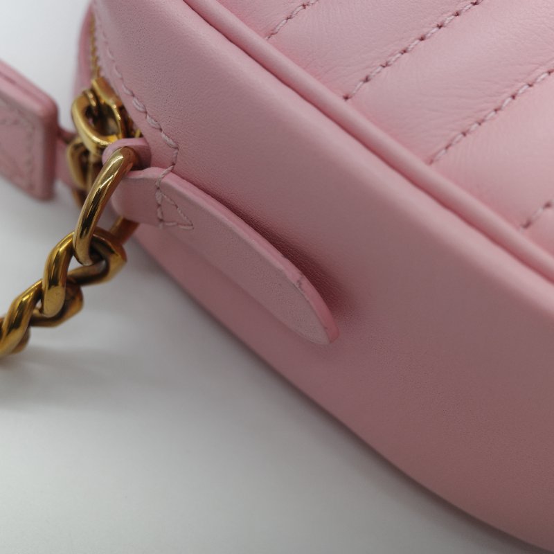 Louis Vuitton 路易威登 New Wave 櫻花粉 絎縫小牛皮 立體波浪紋拉鍊 斜背相機包-12