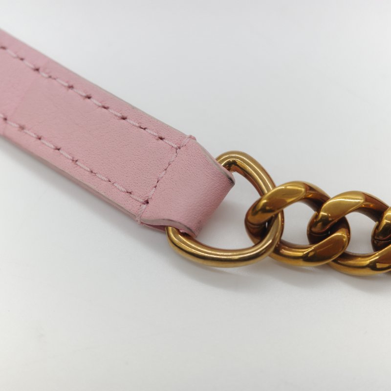 Louis Vuitton 路易威登 New Wave 櫻花粉 絎縫小牛皮 立體波浪紋拉鍊 斜背相機包-18
