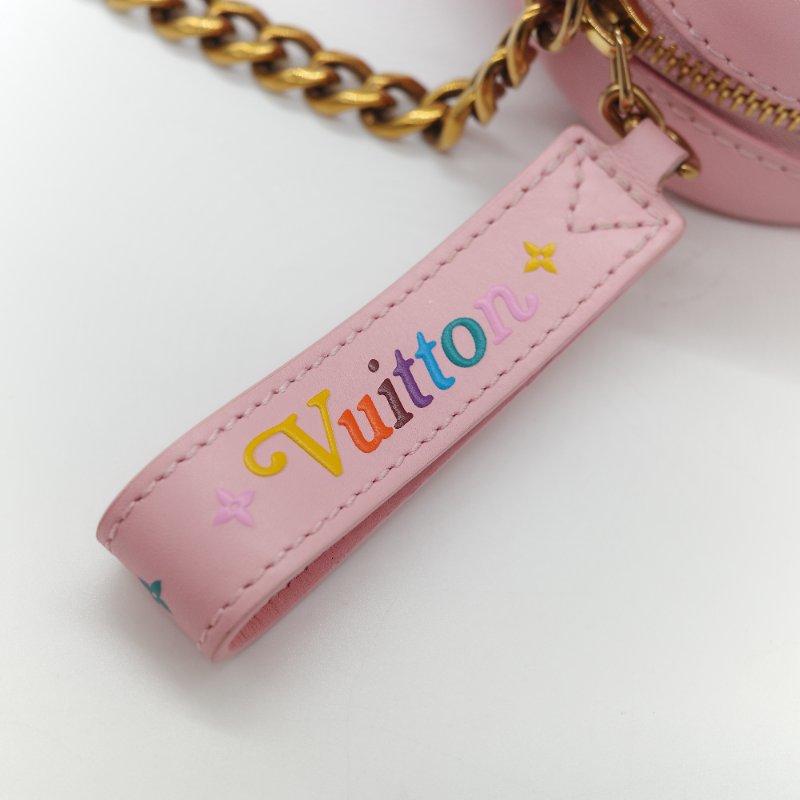 Louis Vuitton 路易威登 New Wave 櫻花粉 絎縫小牛皮 立體波浪紋拉鍊 斜背相機包-19