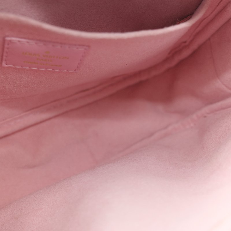 Louis Vuitton 路易威登 New Wave 櫻花粉 絎縫小牛皮 立體波浪紋拉鍊 斜背相機包-22