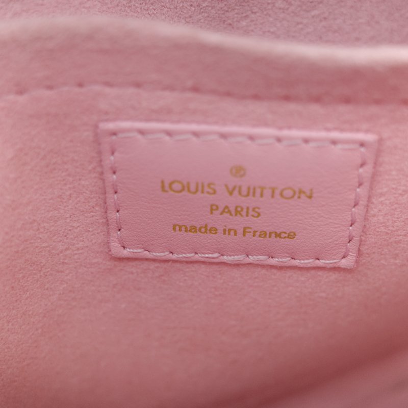 Louis Vuitton 路易威登 New Wave 櫻花粉 絎縫小牛皮 立體波浪紋拉鍊 斜背相機包-23
