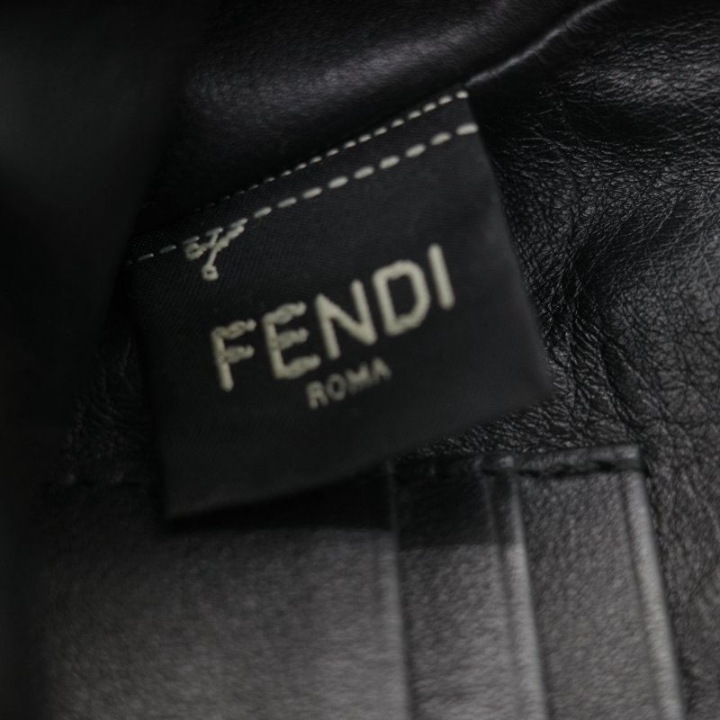 Fendi 芬迪 Baguette 經典FF Logo 滿版 咖啡色 羊毛絨 迷你 腋下肩背 兩用法棍包-19