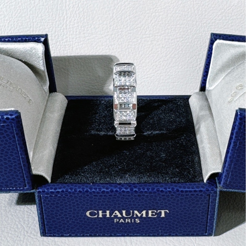 Chaumet尚美 class one 白金滿鑽戒指，66號-0