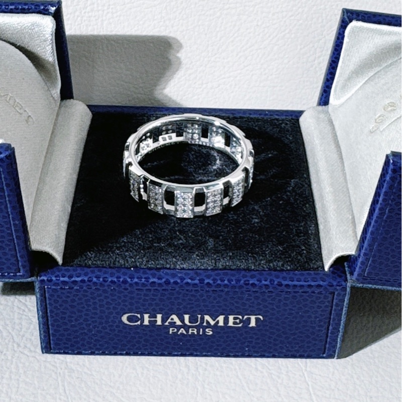 Chaumet尚美 class one 白金滿鑽戒指，66號-1