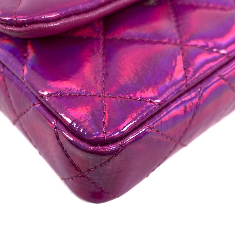 △ Chanel 香奈兒 Metallic Pink Patent Leather Silver Tone Metal Mini Pouch 金屬粉紅色漆皮銀色金屬迷你小袋 - 267005805-6