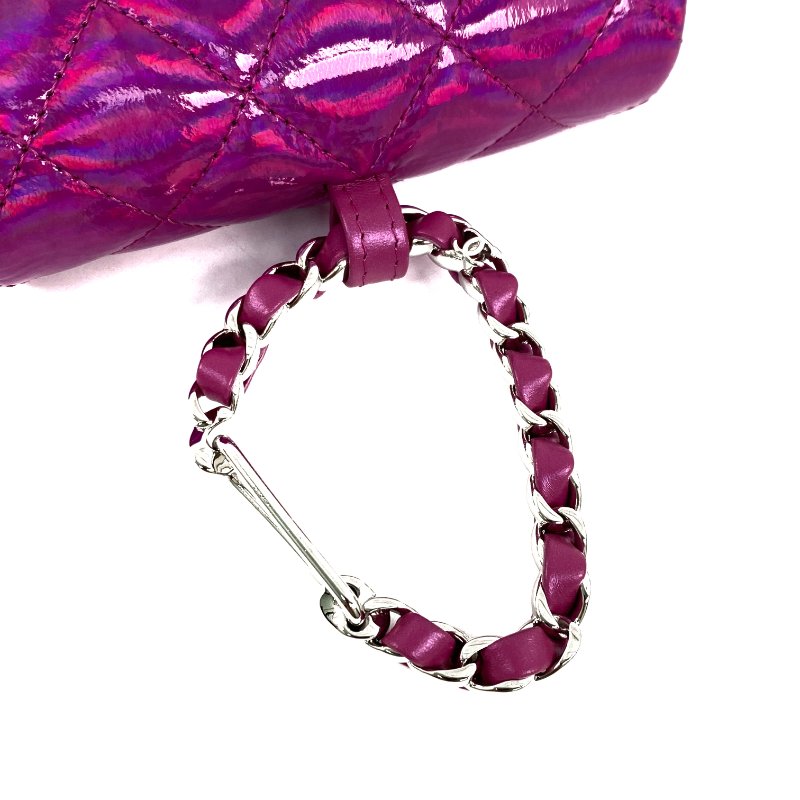 △ Chanel 香奈兒 Metallic Pink Patent Leather Silver Tone Metal Mini Pouch 金屬粉紅色漆皮銀色金屬迷你小袋 - 267005805-10