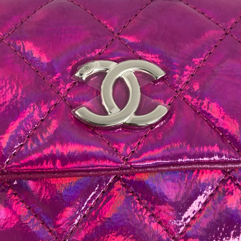 △ Chanel 香奈兒 Metallic Pink Patent Leather Silver Tone Metal Mini Pouch 金屬粉紅色漆皮銀色金屬迷你小袋 - 267005805-11