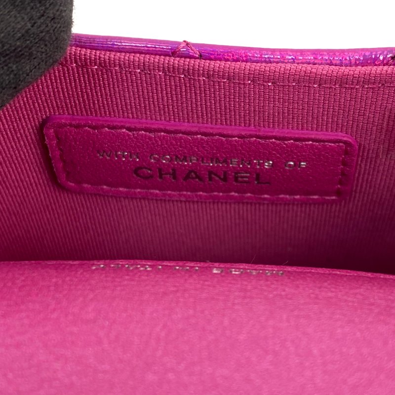 △ Chanel 香奈兒 Metallic Pink Patent Leather Silver Tone Metal Mini Pouch 金屬粉紅色漆皮銀色金屬迷你小袋 - 267005805-17