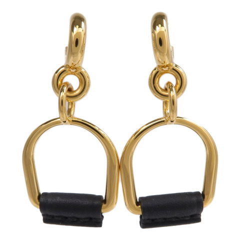 HERMES Swift皮革/金屬Heritage Equestre Etrier Earrings耳環