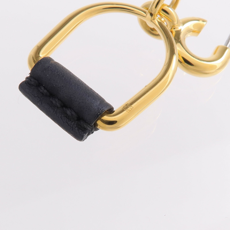 HERMES Swift皮革/金屬Heritage Equestre Etrier Earrings耳環-5