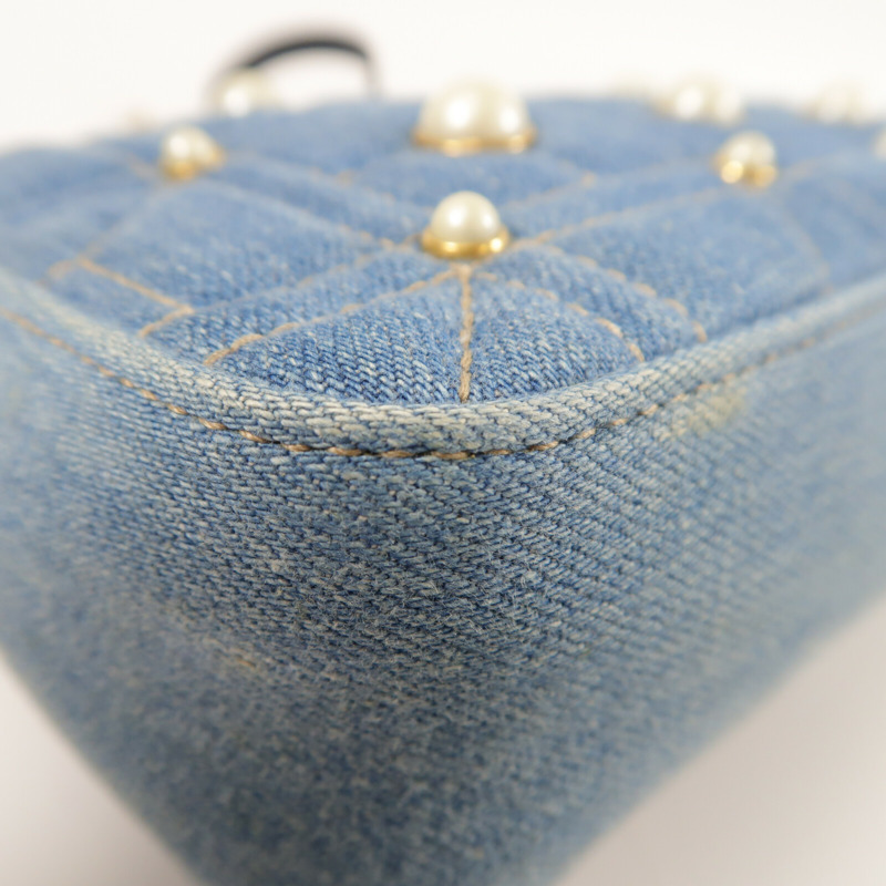 GUCCI 牛仔布GG Marmont金扣鏈帶肩背袋-11