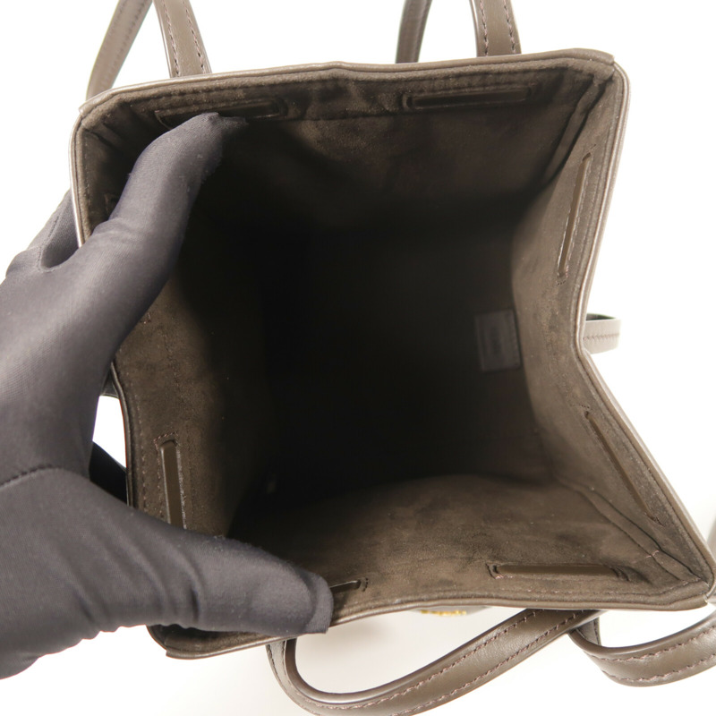 FENDI 帆布Origami Mini FF金扣肩背袋-4