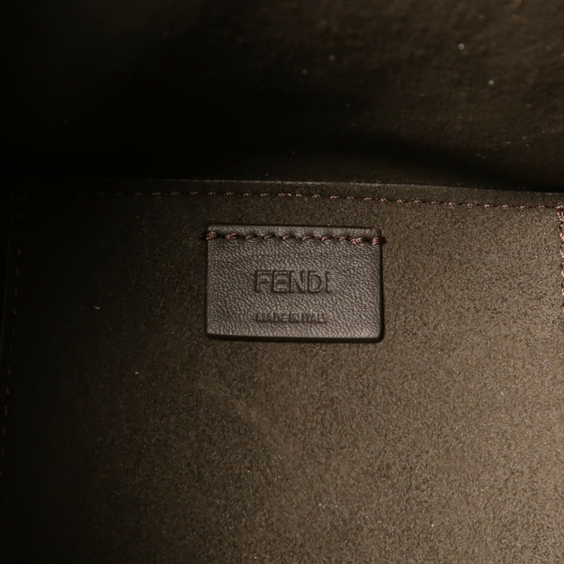 FENDI 帆布Origami Mini FF金扣肩背袋-5