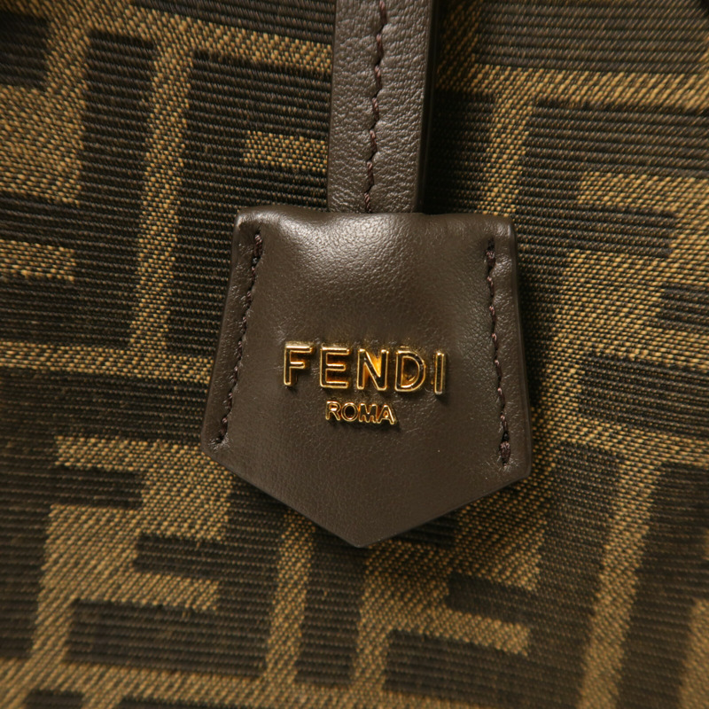 FENDI 帆布Origami Mini FF金扣肩背袋-6