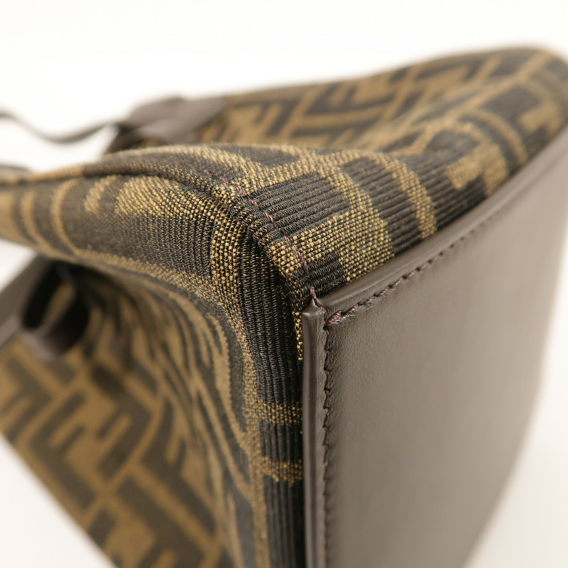 FENDI 帆布Origami Mini FF金扣肩背袋-11