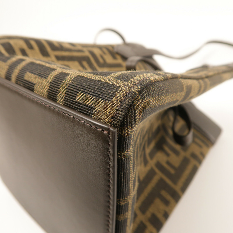 FENDI 帆布Origami Mini FF金扣肩背袋-12