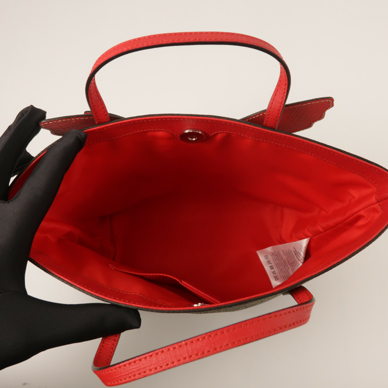 GUCCI 塗層帆布Hand Bag銀扣手挽袋-4