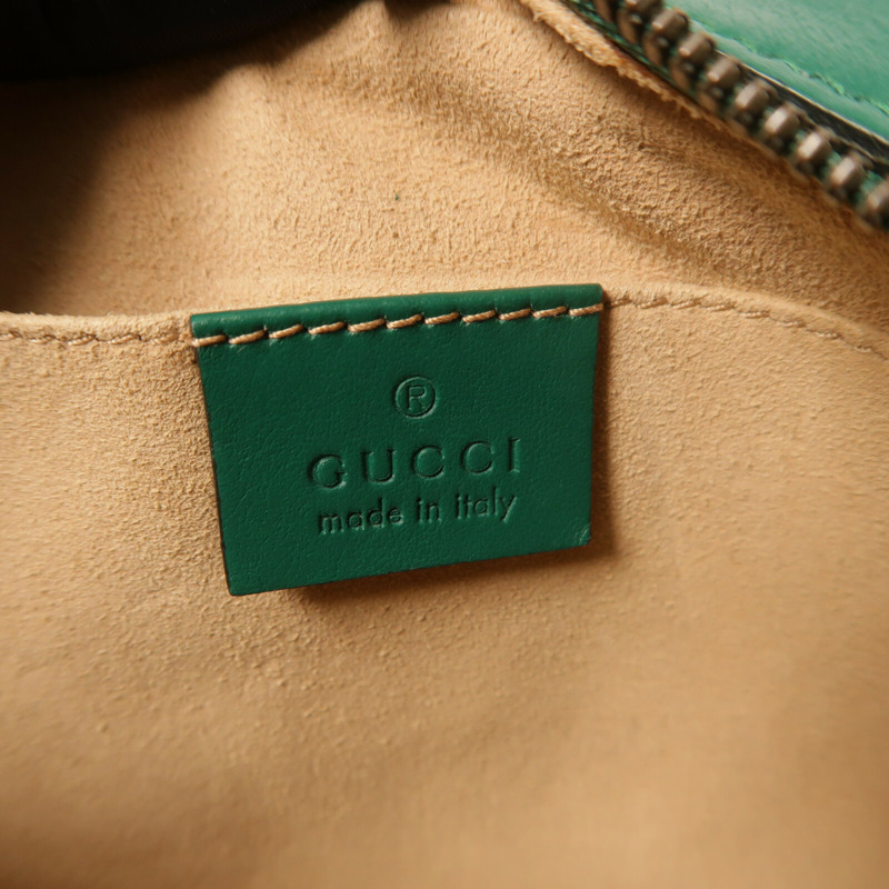 GUCCI 牛皮皮革GG Marmont金扣鏈帶肩背袋-5