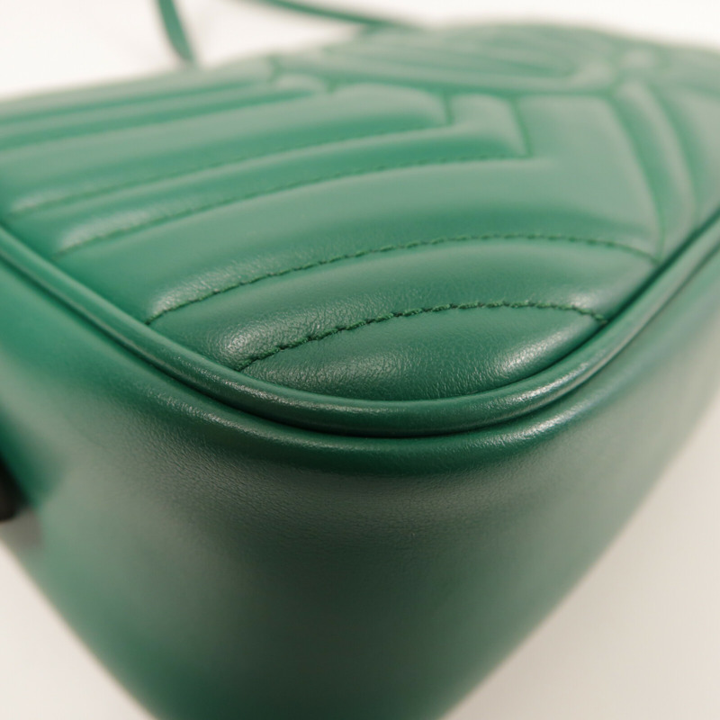 GUCCI 牛皮皮革GG Marmont金扣鏈帶肩背袋-11