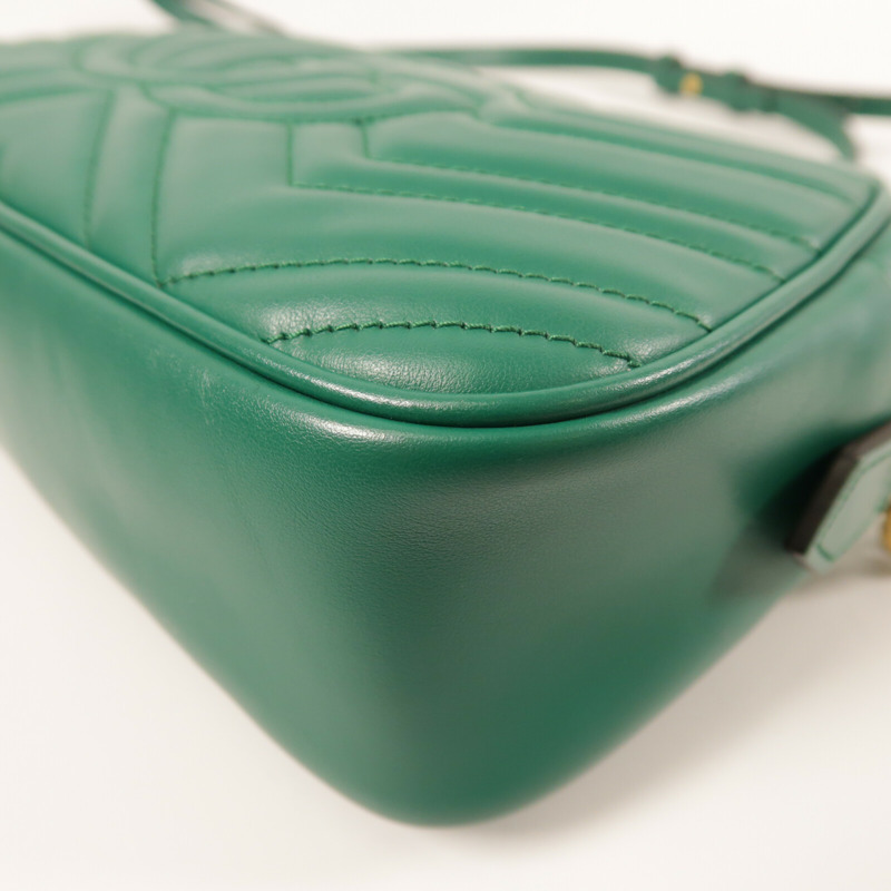 GUCCI 牛皮皮革GG Marmont金扣鏈帶肩背袋-12