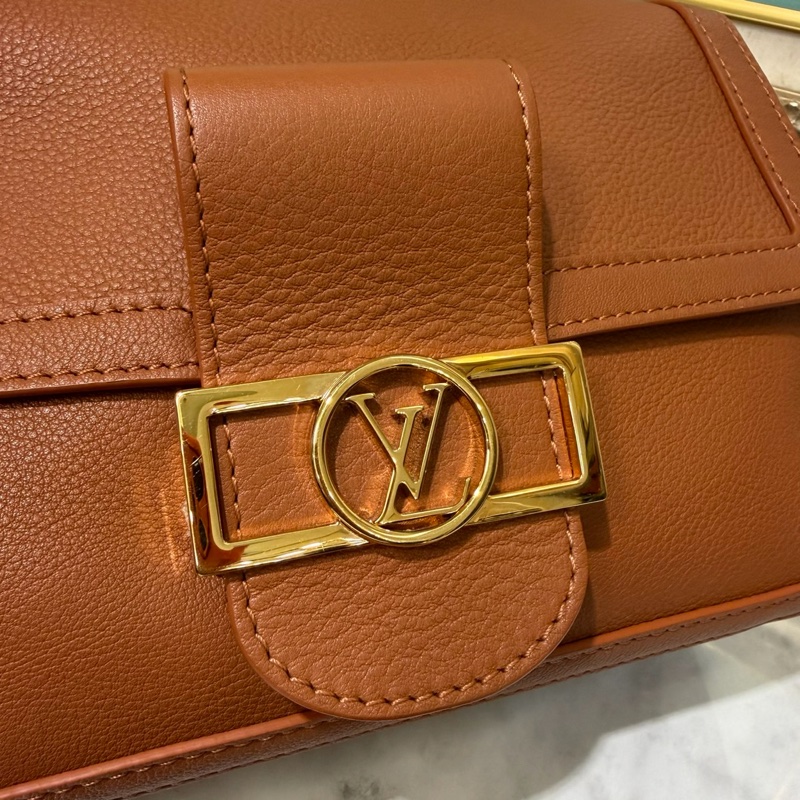 LV 琥珀牛皮Dauphinesoft MM金釦下蓋肩斜背包M11476-1
