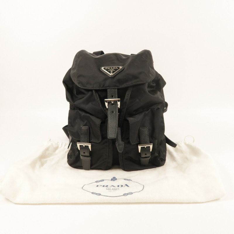 PRADA 尼龍Backpack銀扣背包-8
