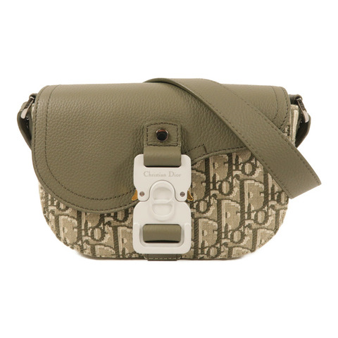 Dior 帆布/牛皮皮革Mini Saddle Messenger肩背袋