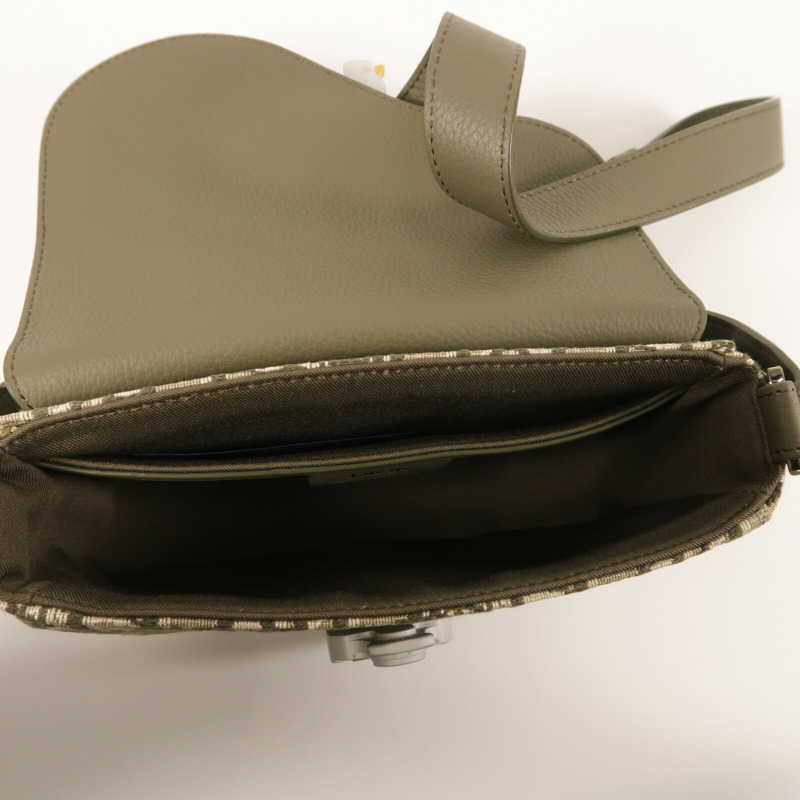 Dior 帆布/牛皮皮革Mini Saddle Messenger肩背袋-4