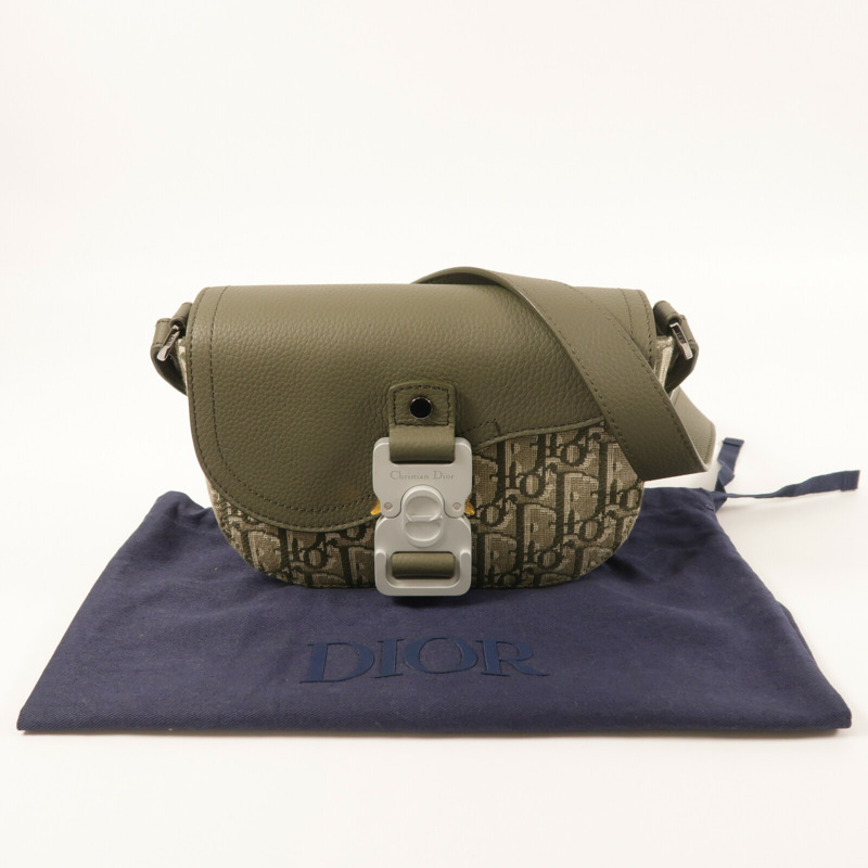 Dior 帆布/牛皮皮革Mini Saddle Messenger肩背袋-8