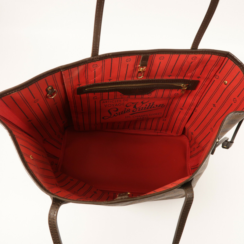 LOUIS VUITTON Damier Neverfull MM金扣手挽袋/肩背袋-4