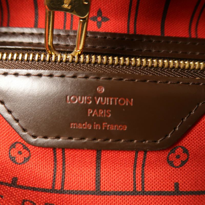 LOUIS VUITTON Damier Neverfull MM金扣手挽袋/肩背袋-5