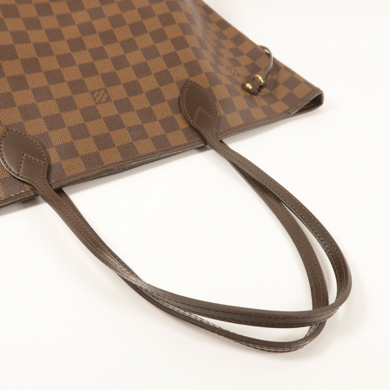 LOUIS VUITTON Damier Neverfull MM金扣手挽袋/肩背袋-7