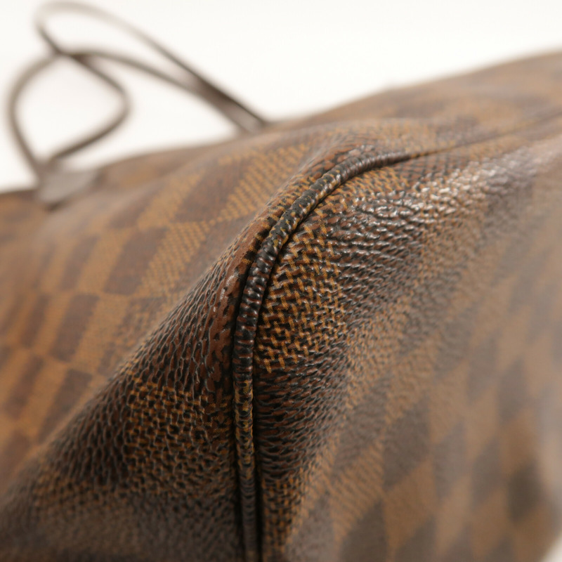 LOUIS VUITTON Damier Neverfull MM金扣手挽袋/肩背袋-9
