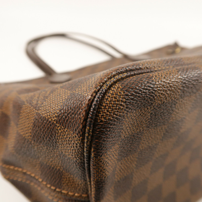 LOUIS VUITTON Damier Neverfull MM金扣手挽袋/肩背袋-11
