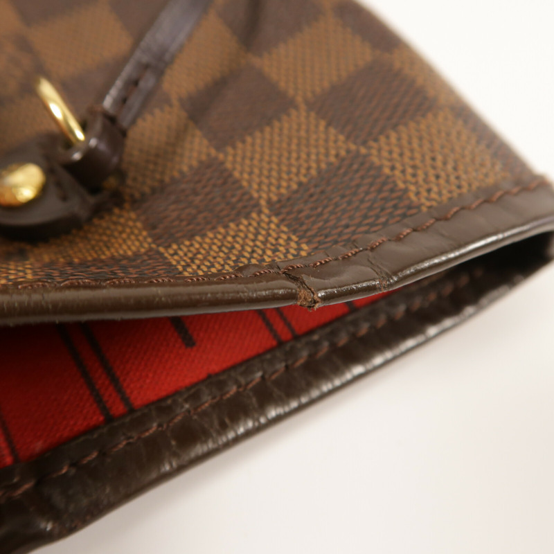 LOUIS VUITTON Damier Neverfull MM金扣手挽袋/肩背袋-13