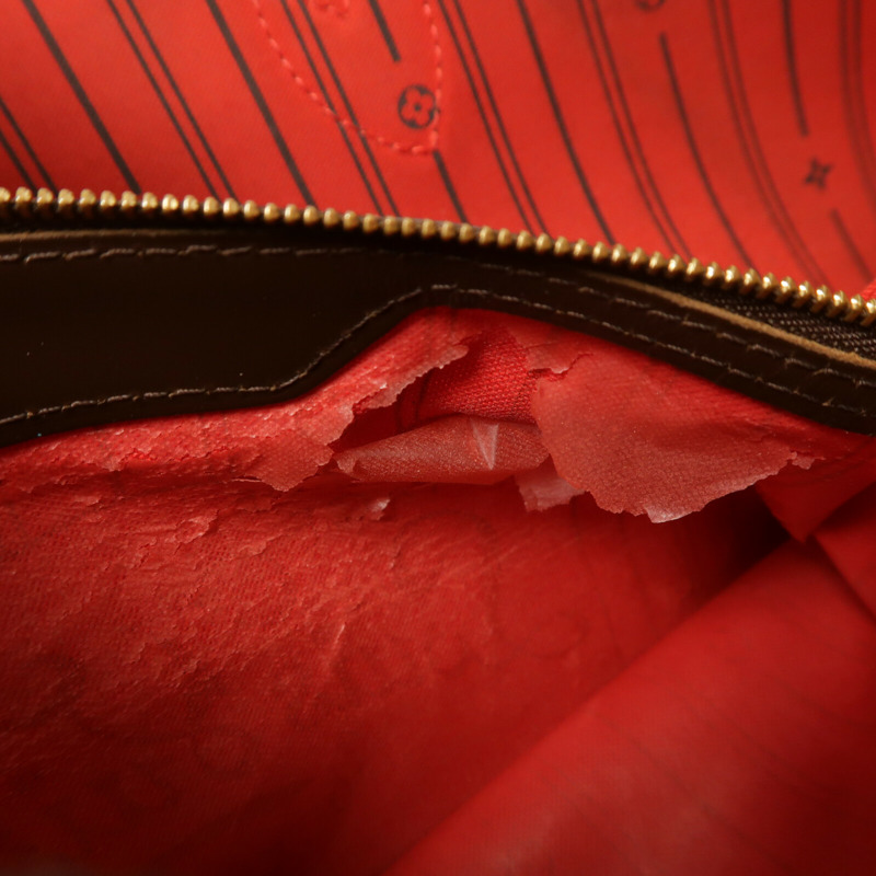 LOUIS VUITTON Damier Neverfull MM金扣手挽袋/肩背袋-14