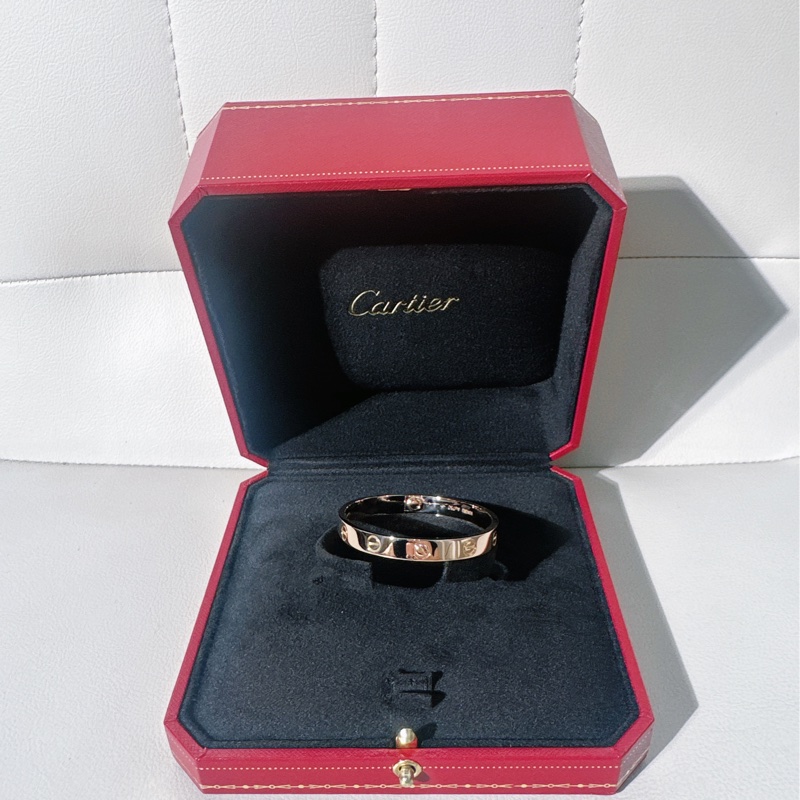Cartier卡地亞 love系列 寬版玫瑰金手鐲，16號 第四代-1