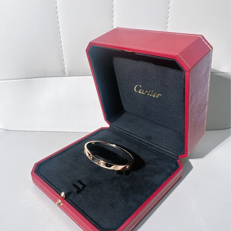 Cartier卡地亞 love系列 寬版玫瑰金手鐲，16號 第四代-3