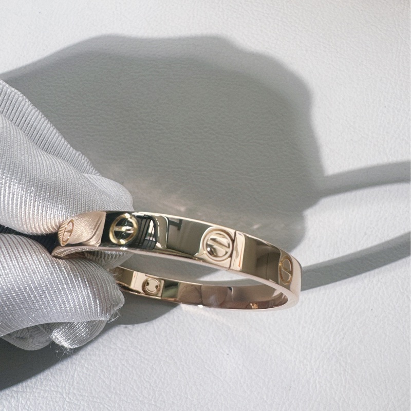 Cartier卡地亞 love系列 寬版玫瑰金手鐲，16號 第四代-5