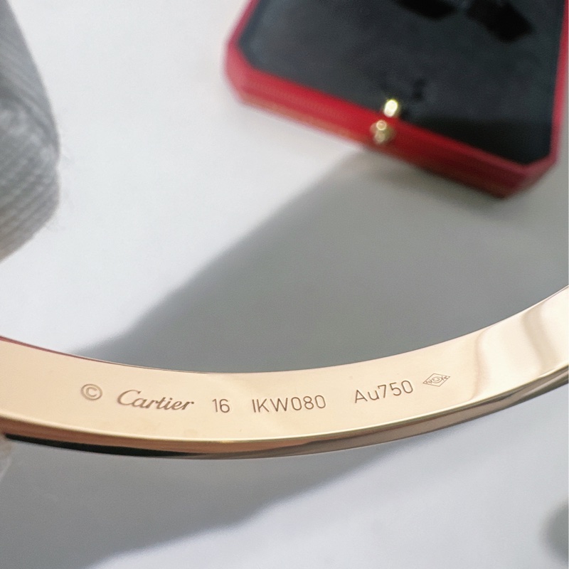 Cartier卡地亞 love系列 寬版玫瑰金手鐲，16號 第四代-6